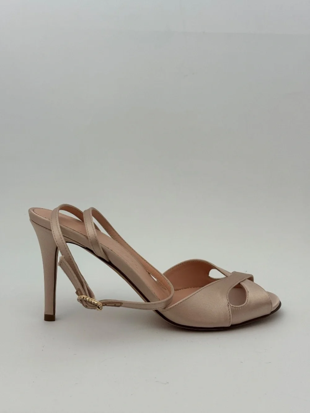 J. Crew Blush Satin Strappy Slingback Heels